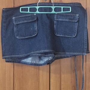 Lioness Dark Blue Denim Skort